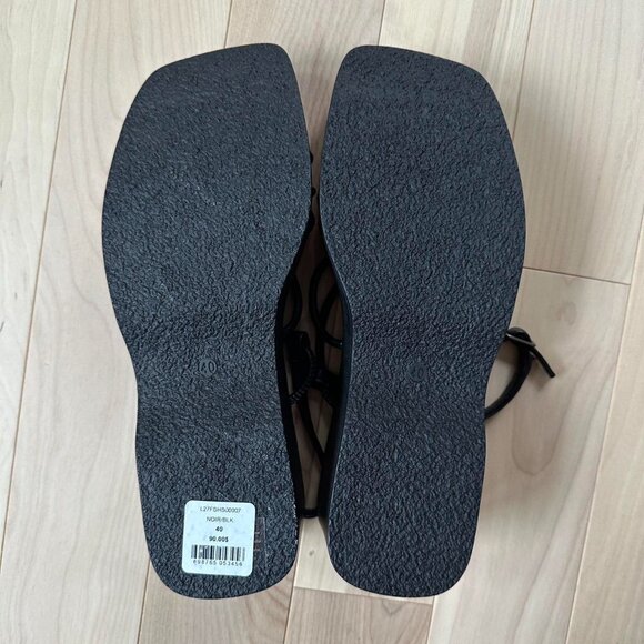 Black Lace-Up Platform Sandals - Trendy Vacation-Ready Footwear, Size 9 - Picture 8 of 8